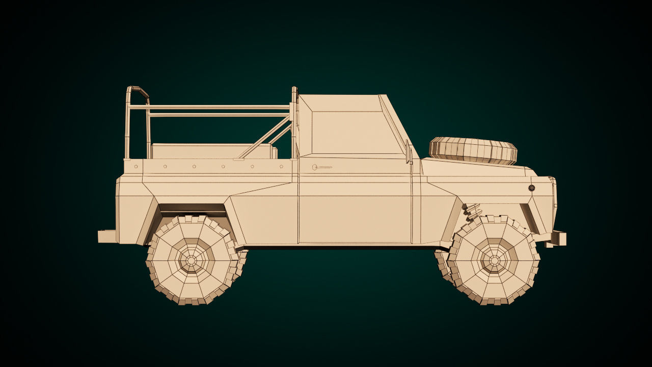 Low Poly Military Truck 03 Low-poly 3D model_11
