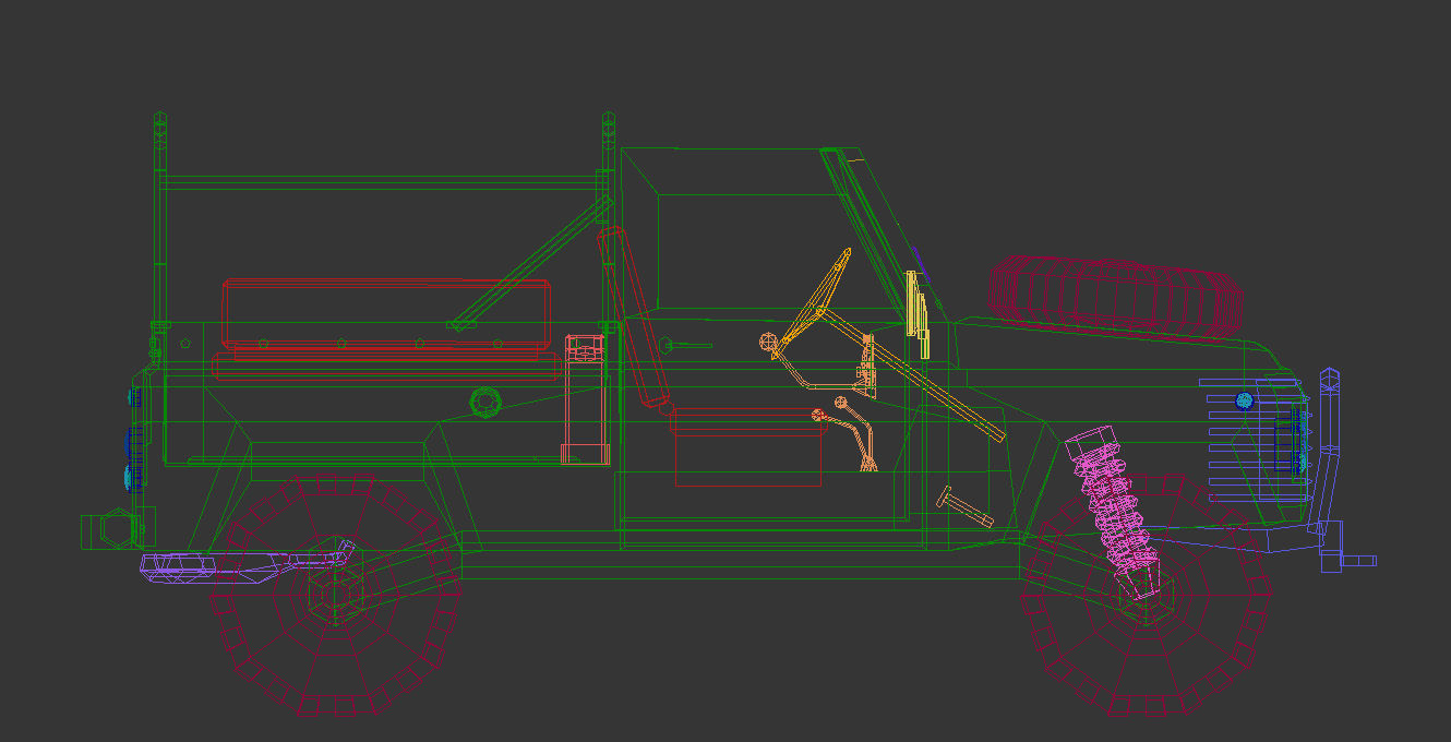 Low Poly Military Truck 03 Low-poly 3D model_16