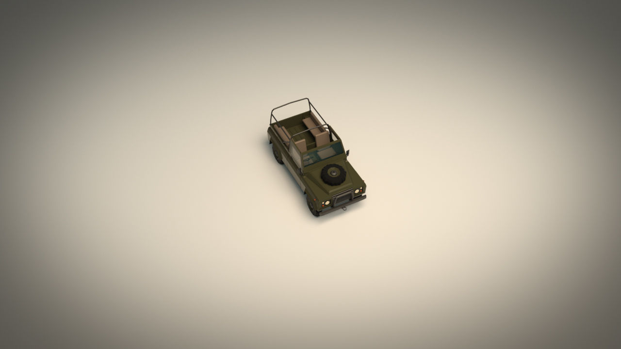 Low Poly Military Truck 03 Low-poly 3D model_6