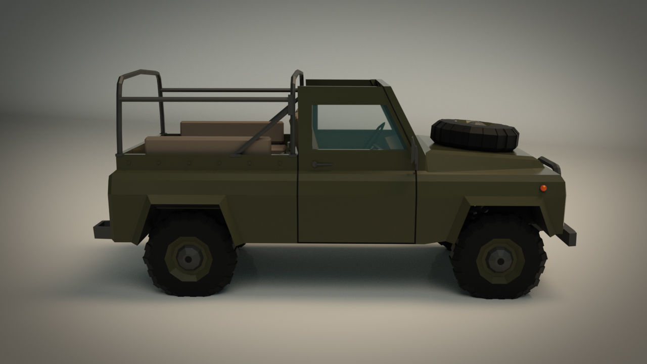 Low Poly Military Truck 03 Low-poly 3D model_8