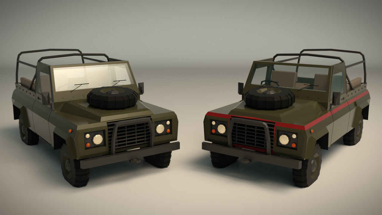 Low Poly Military Truck 03 Low-poly 3D model_2