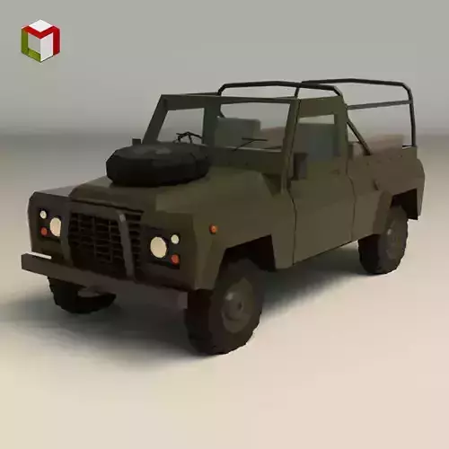 Low Poly Military Truck 03 Low-poly 3D model