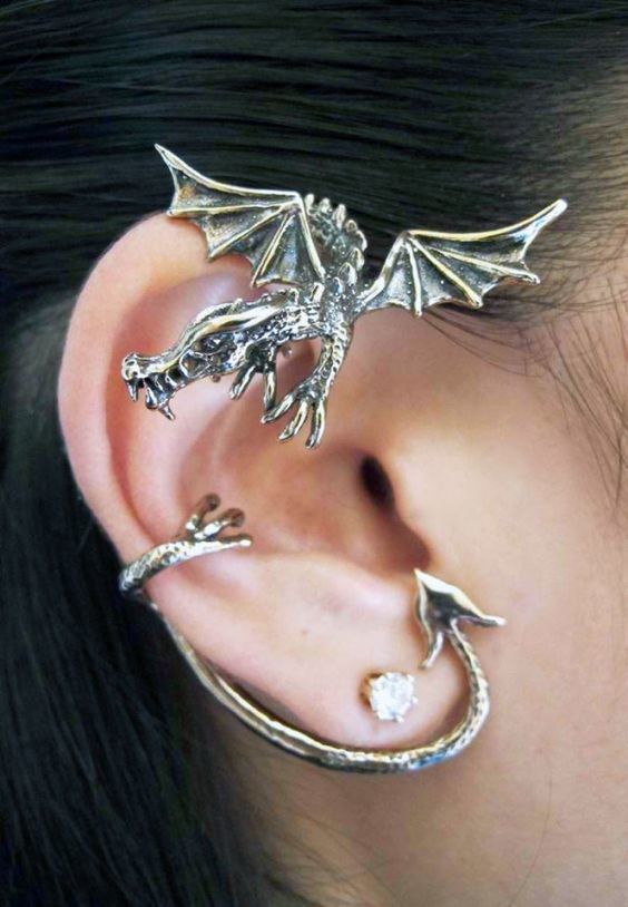 Dragon Earring 3D Print Model 3D print model_3