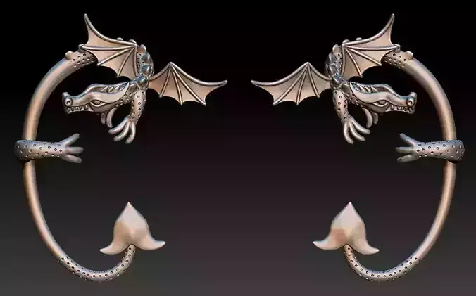Dragon Earring 3D Print Model