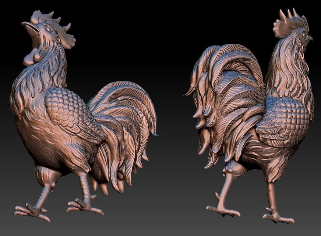 Rooster Statue  3D Print model 3D print model_2