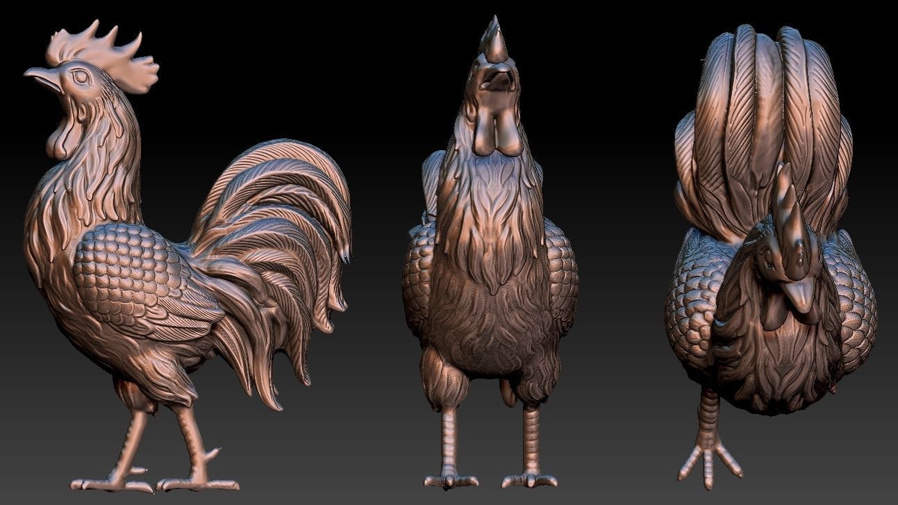 Rooster Statue  3D Print model 3D print model_1