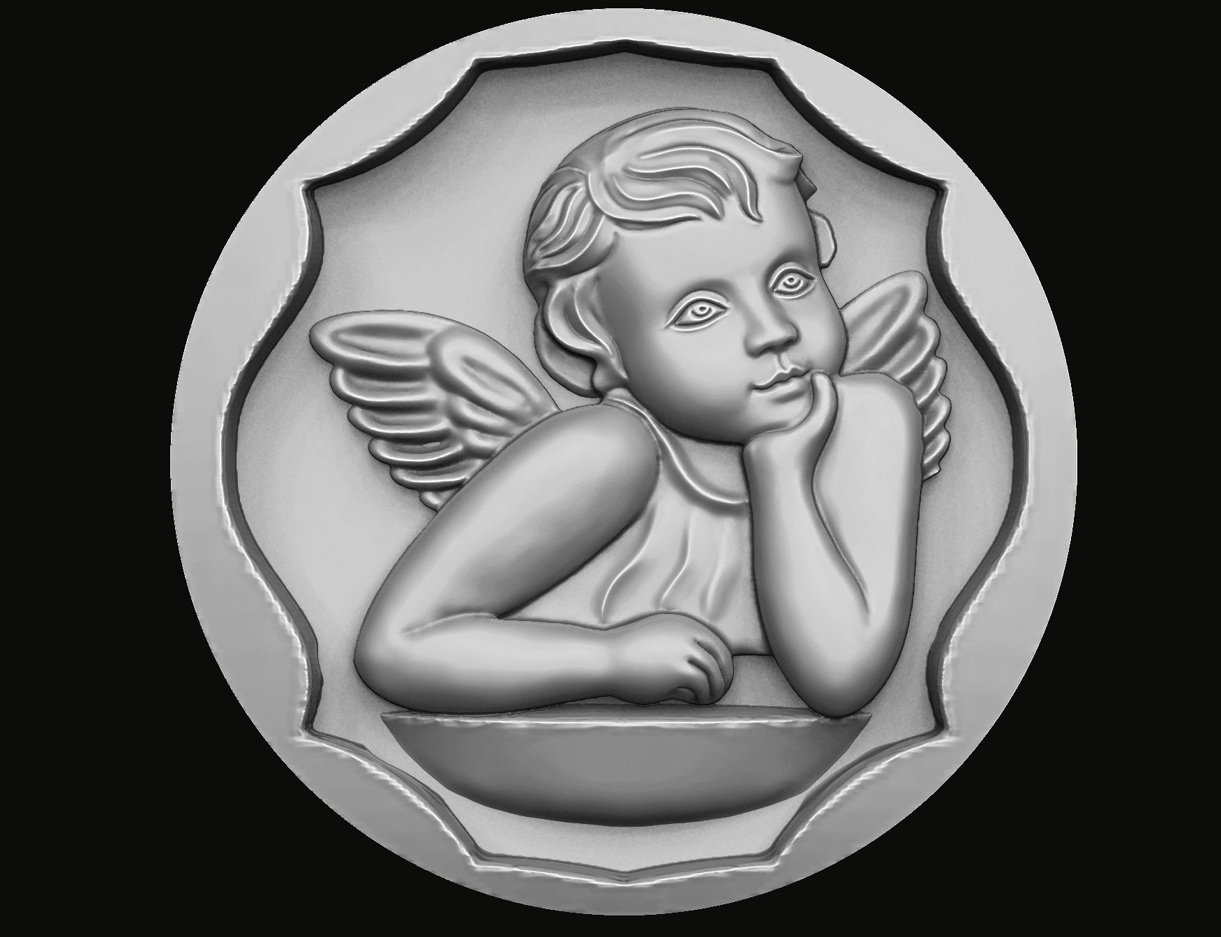 Angel Pendant 3D print model 3D print model_1