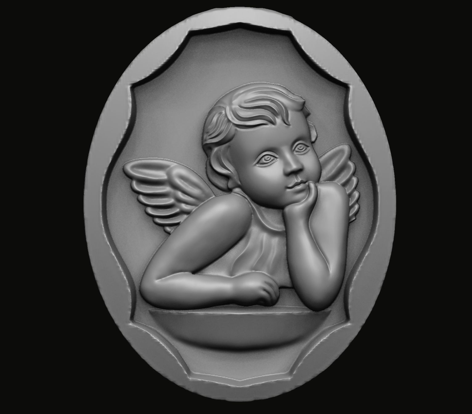 Angel Pendant 3D print model 3D print model_2