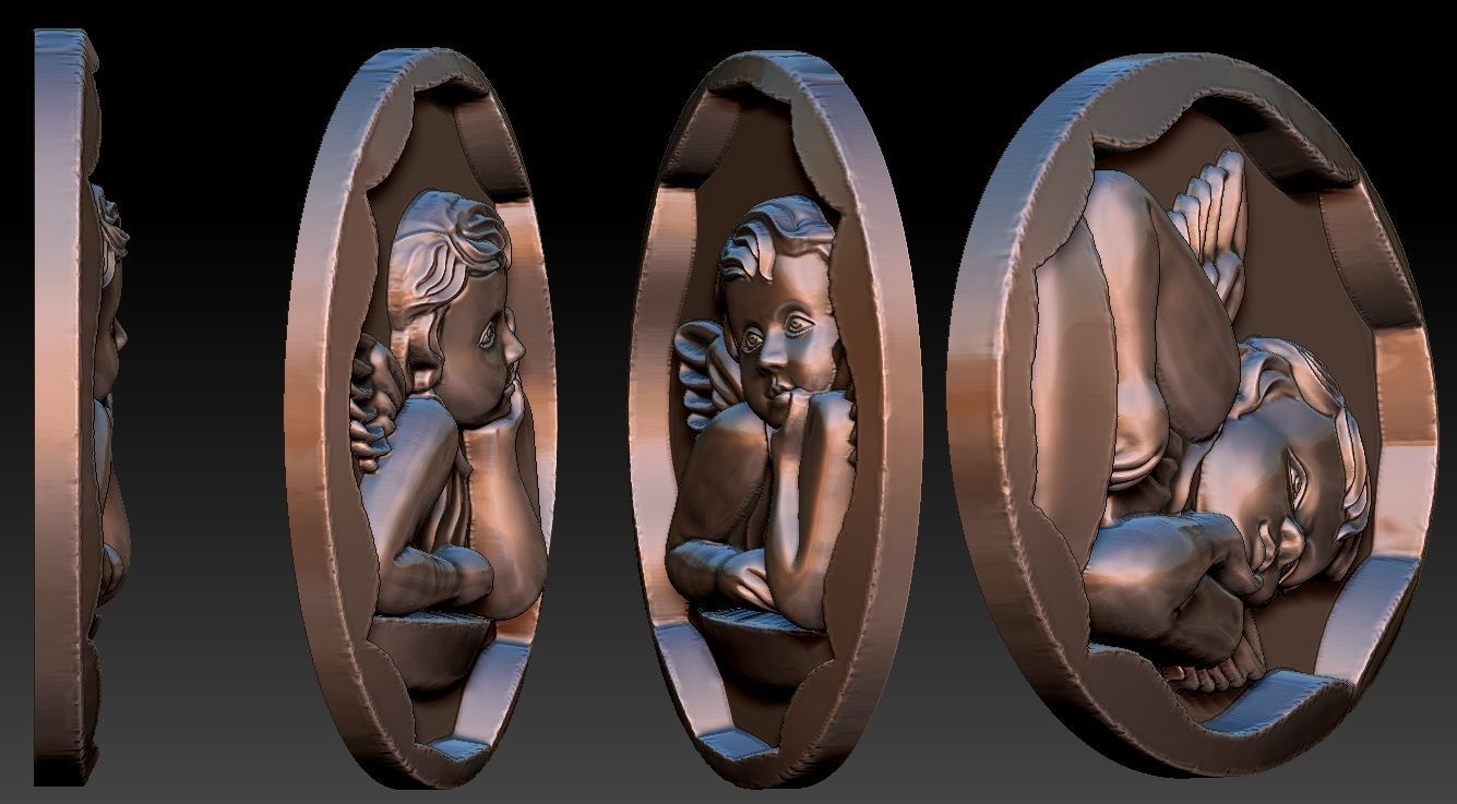 Angel Pendant 3D print model 3D print model_5