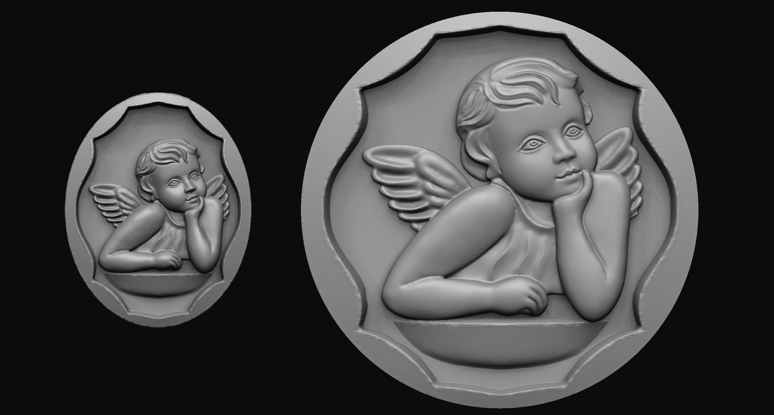 Angel Pendant 3D print model 3D print model_7