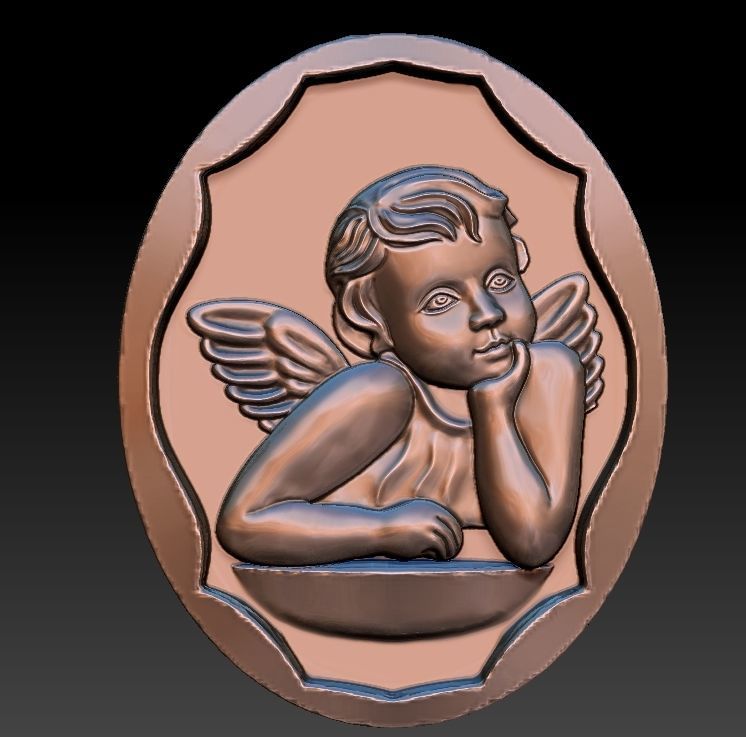 Angel Pendant 3D print model 3D print model_4