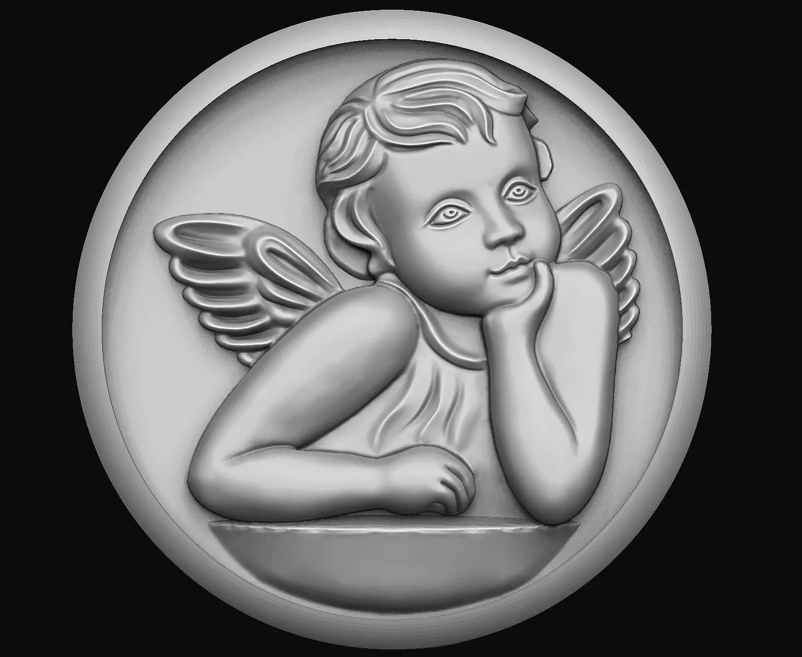 Angel Pendant 3D print model 3D print model_0