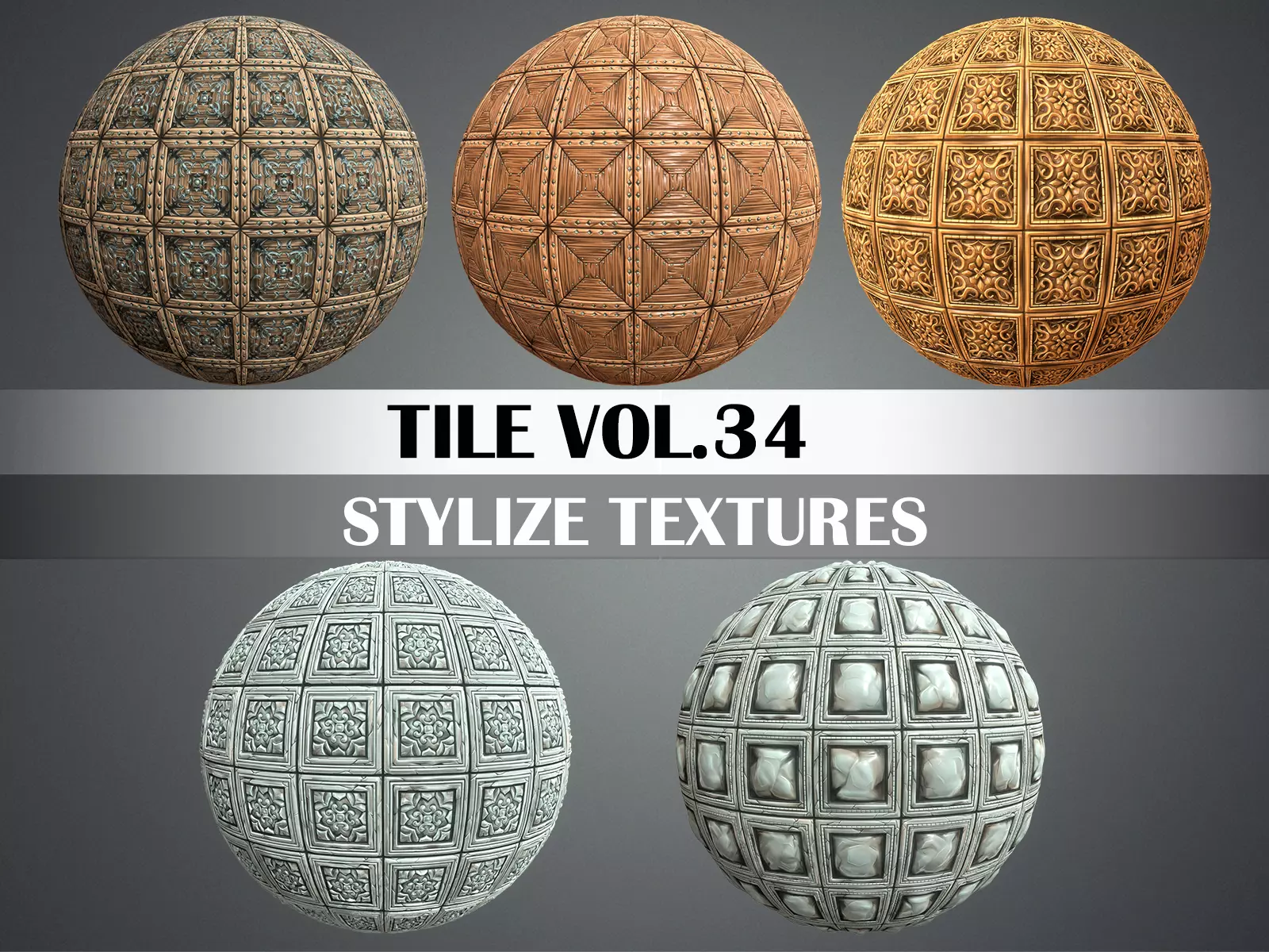 Stylized Wood Tiles Vol 34 - Hand Painted Textures Texture_0
