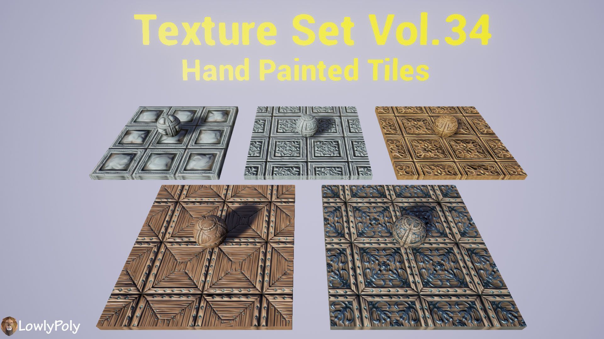 Stylized Wood Tiles Vol 34 - Hand Painted Textures Texture_13