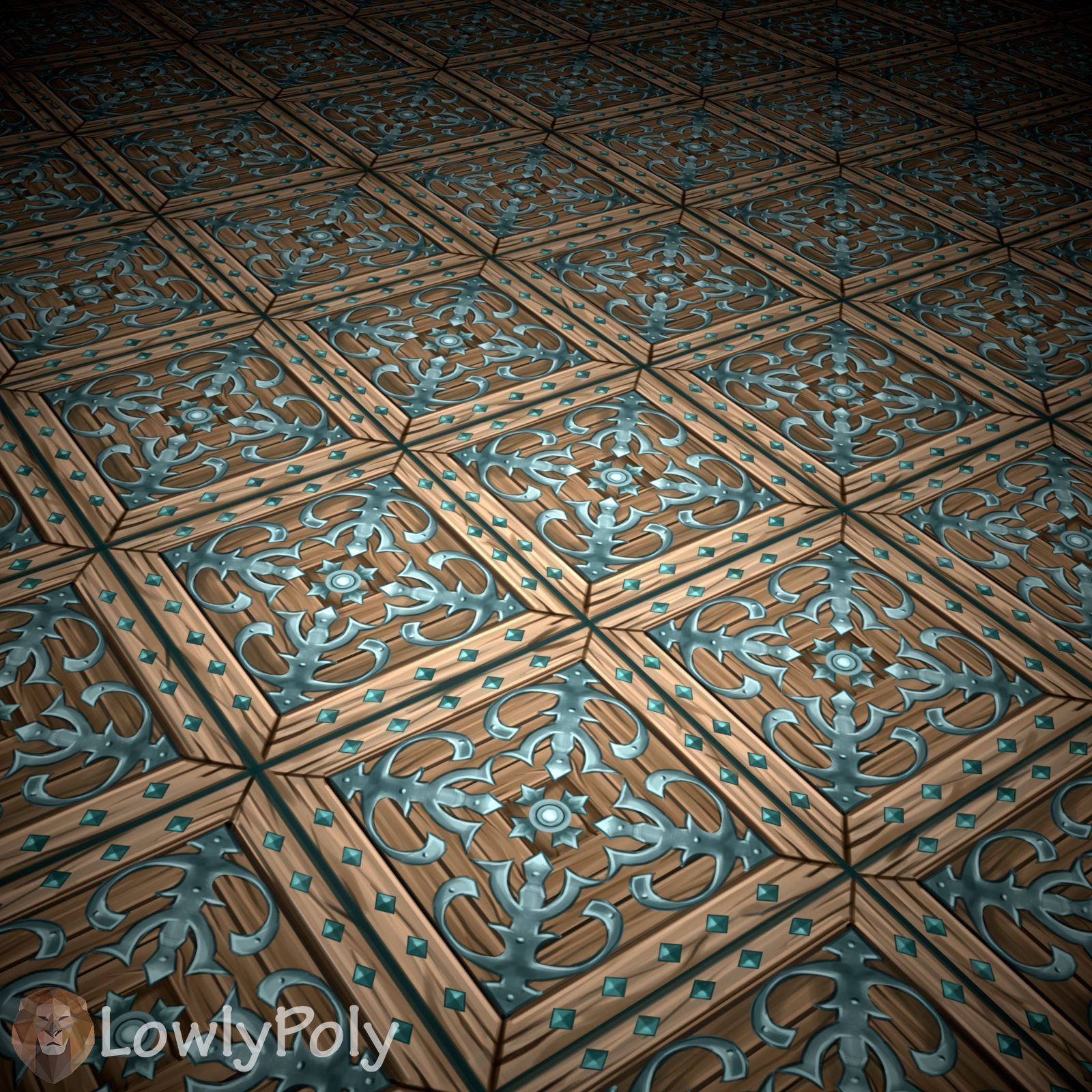 Stylized Wood Tiles Vol 34 - Hand Painted Textures Texture_12