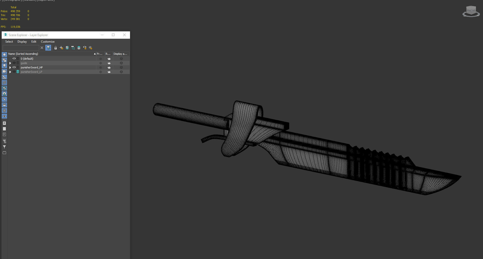 Futuristic sword Low-poly 3D model_22