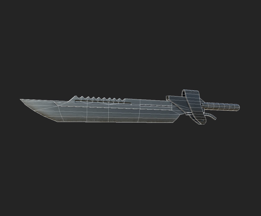 Futuristic sword Low-poly 3D model_11