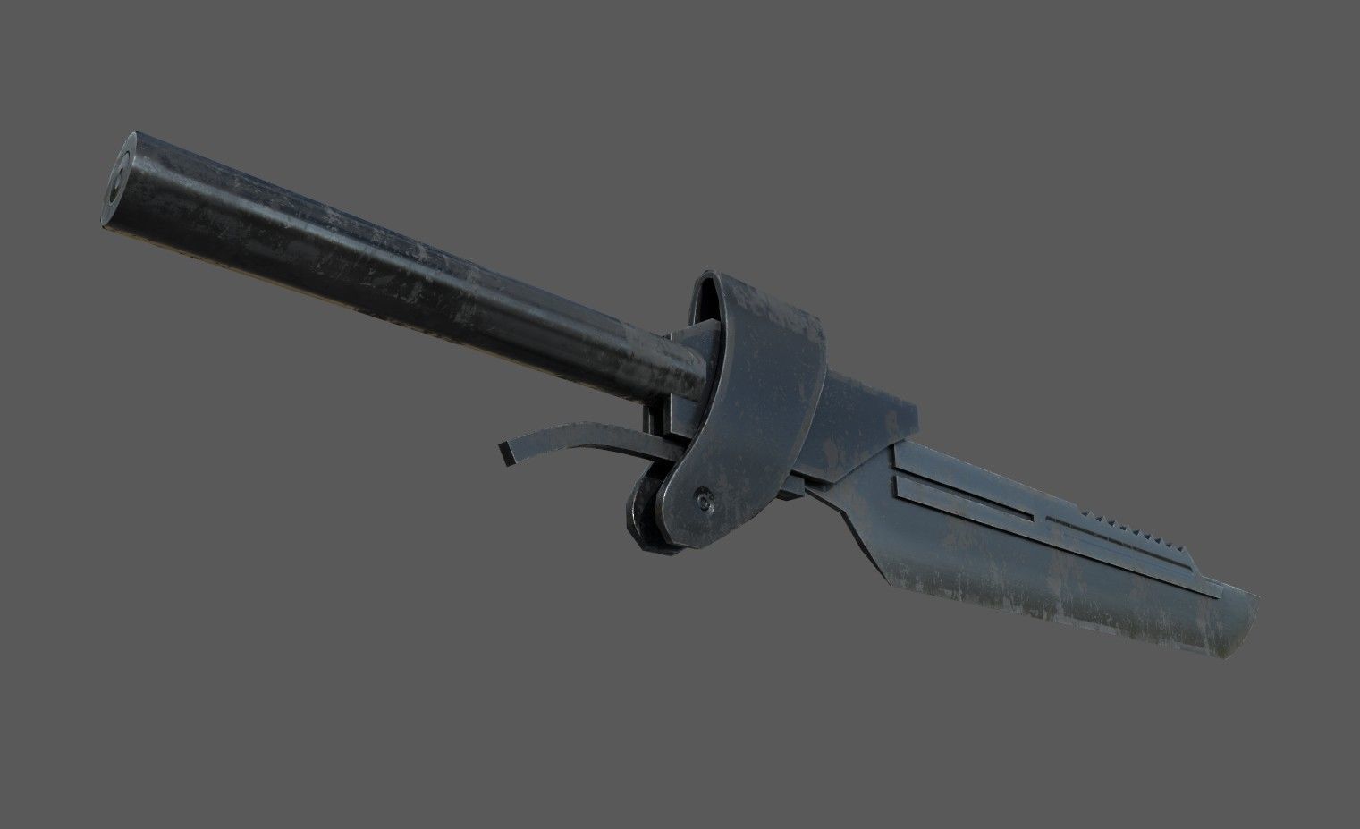 Futuristic sword Low-poly 3D model_4