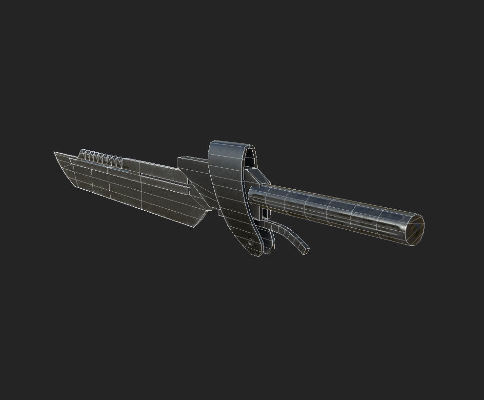 Futuristic sword Low-poly 3D model_16