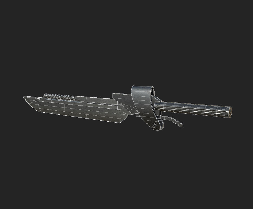 Futuristic sword Low-poly 3D model_15
