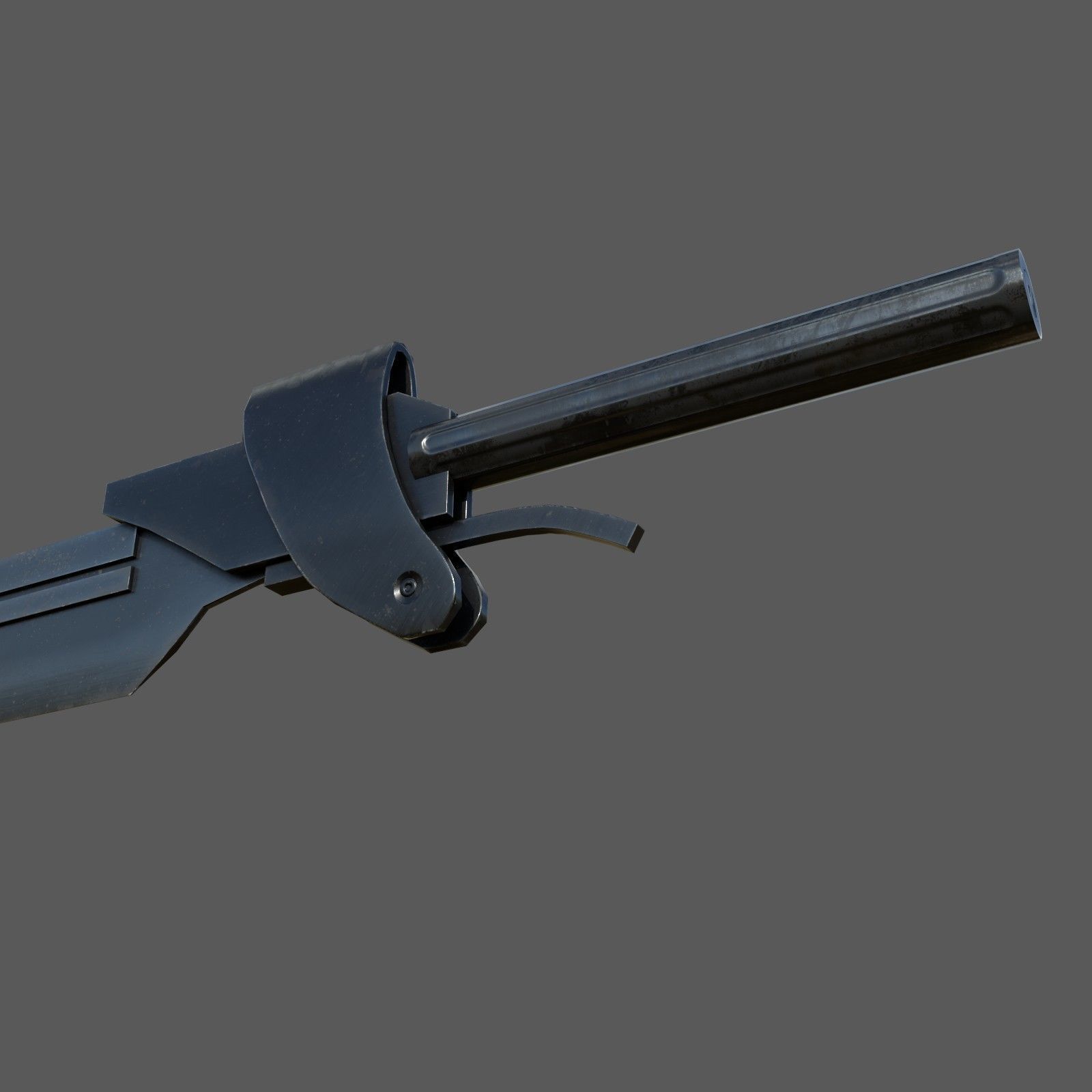 Futuristic sword Low-poly 3D model_9