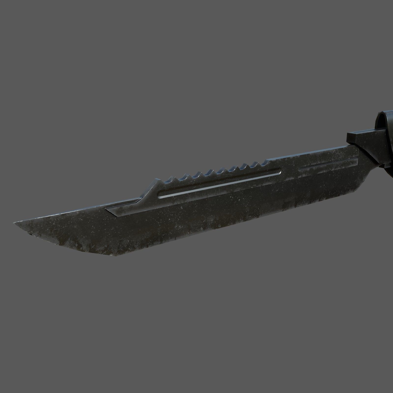 Futuristic sword Low-poly 3D model_8