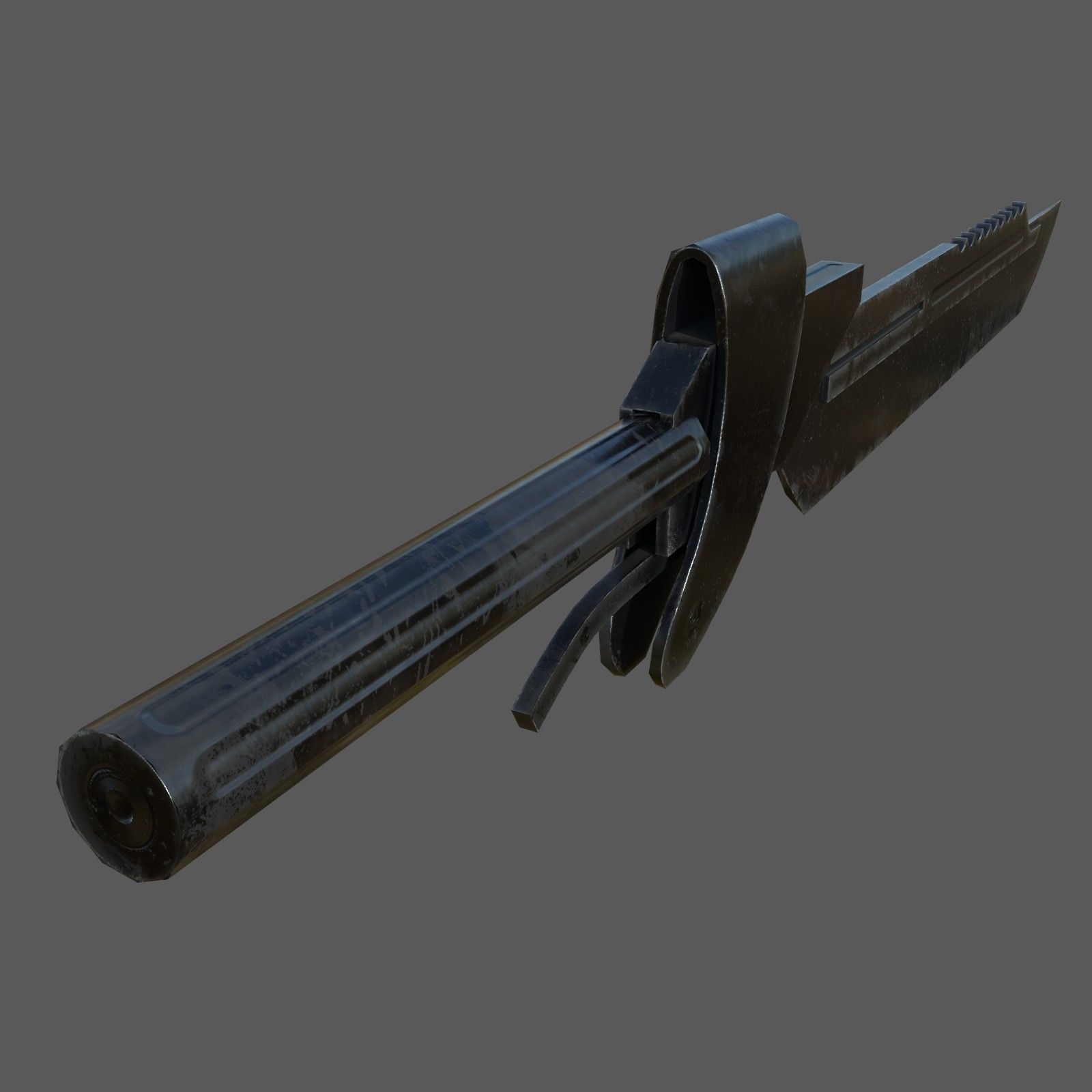 Futuristic sword Low-poly 3D model_10