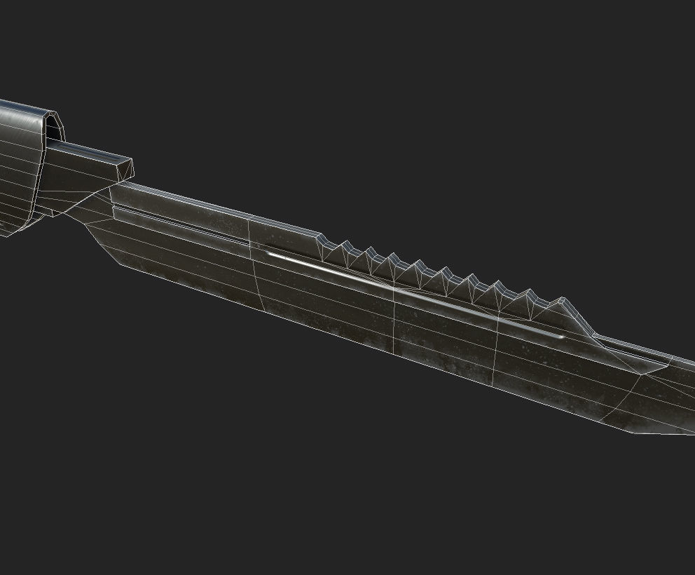 Futuristic sword Low-poly 3D model_20
