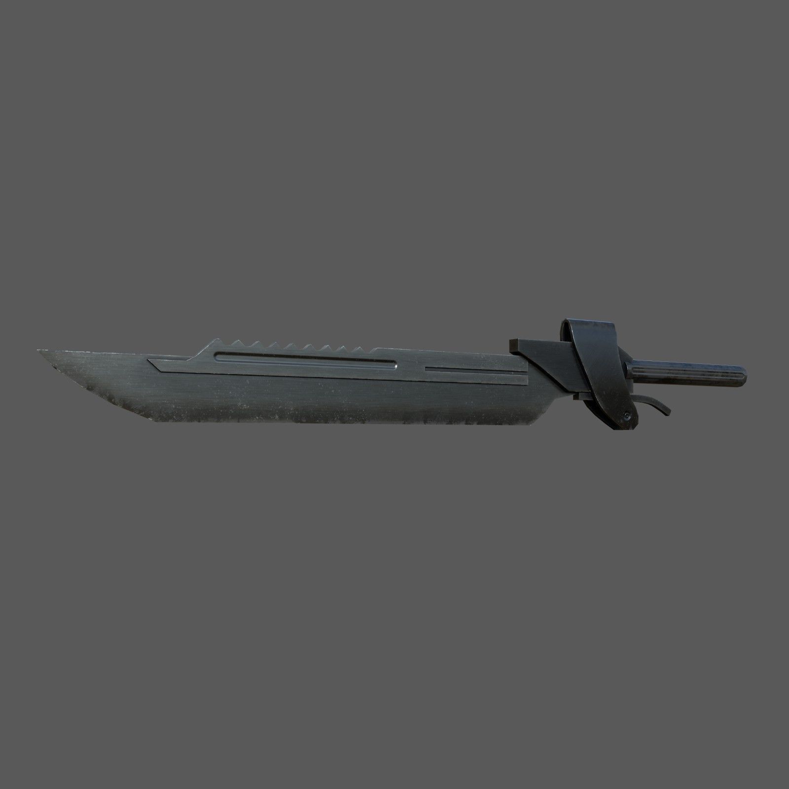 Futuristic sword Low-poly 3D model_5