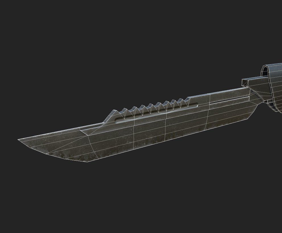 Futuristic sword Low-poly 3D model_17