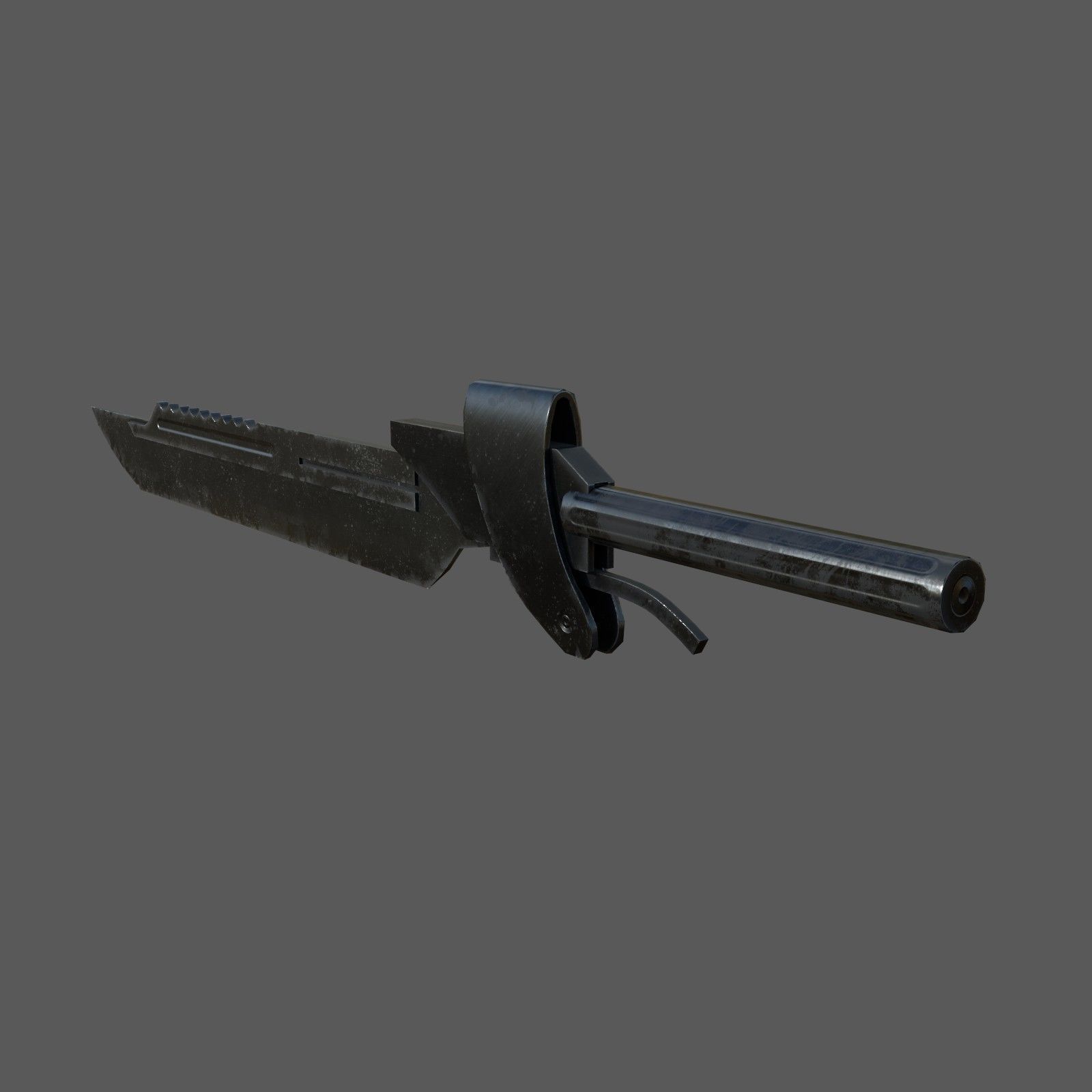 Futuristic sword Low-poly 3D model_7