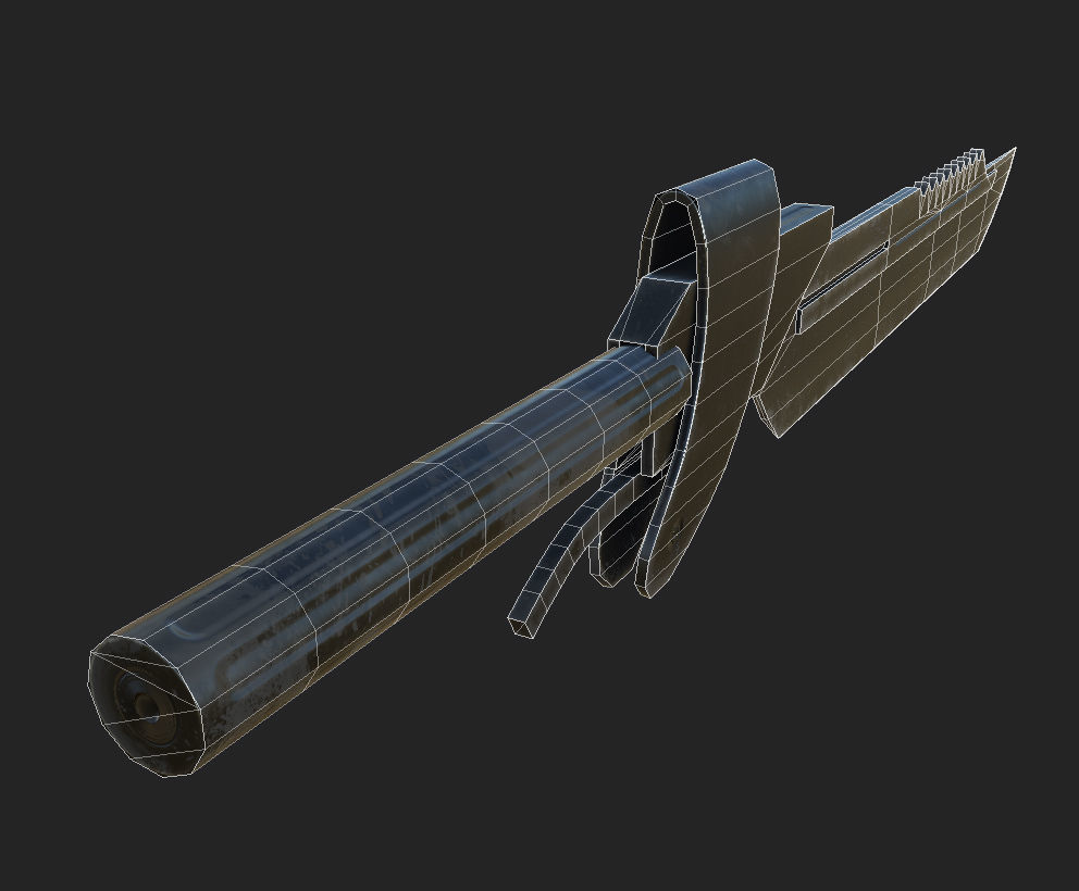 Futuristic sword Low-poly 3D model_19