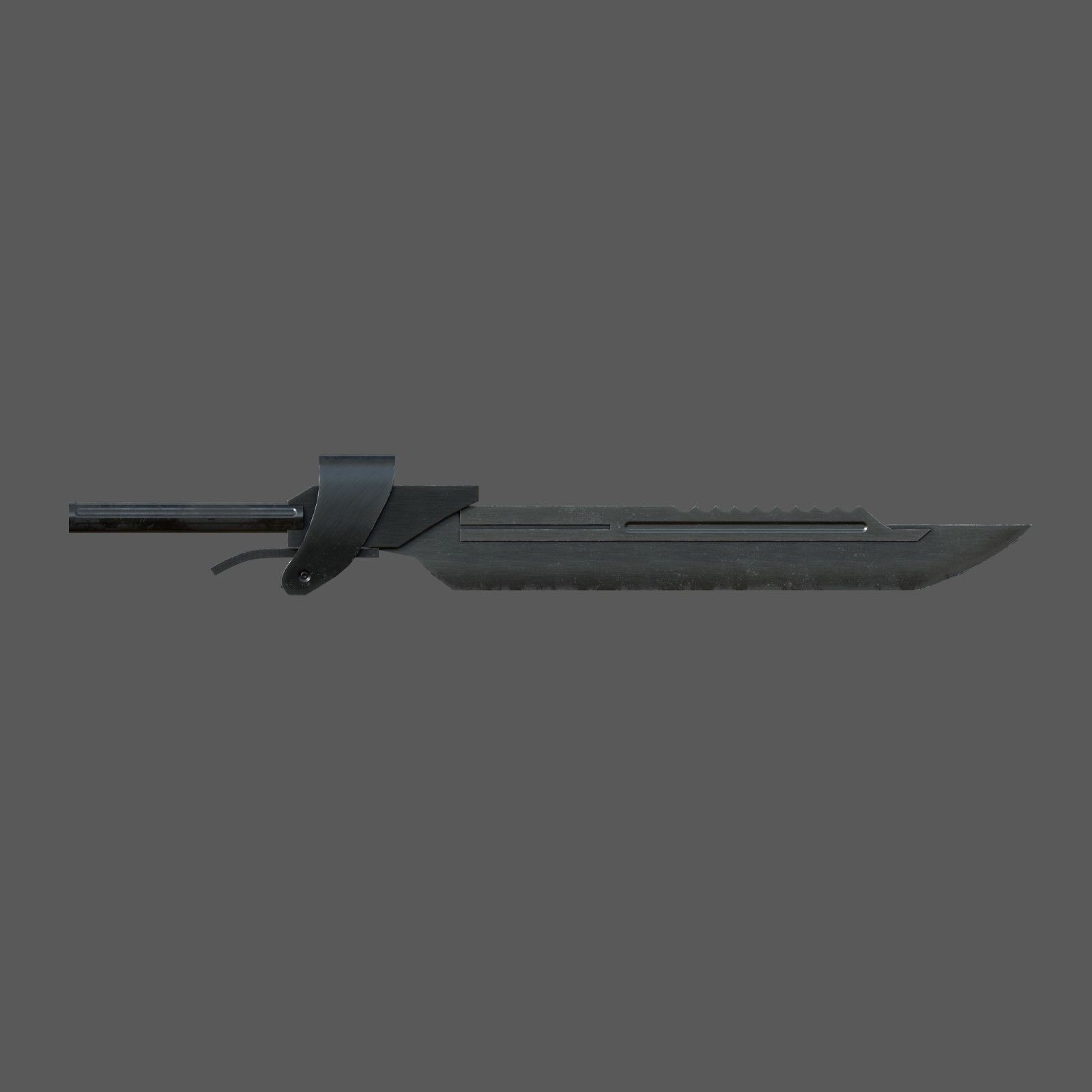Futuristic sword Low-poly 3D model_12