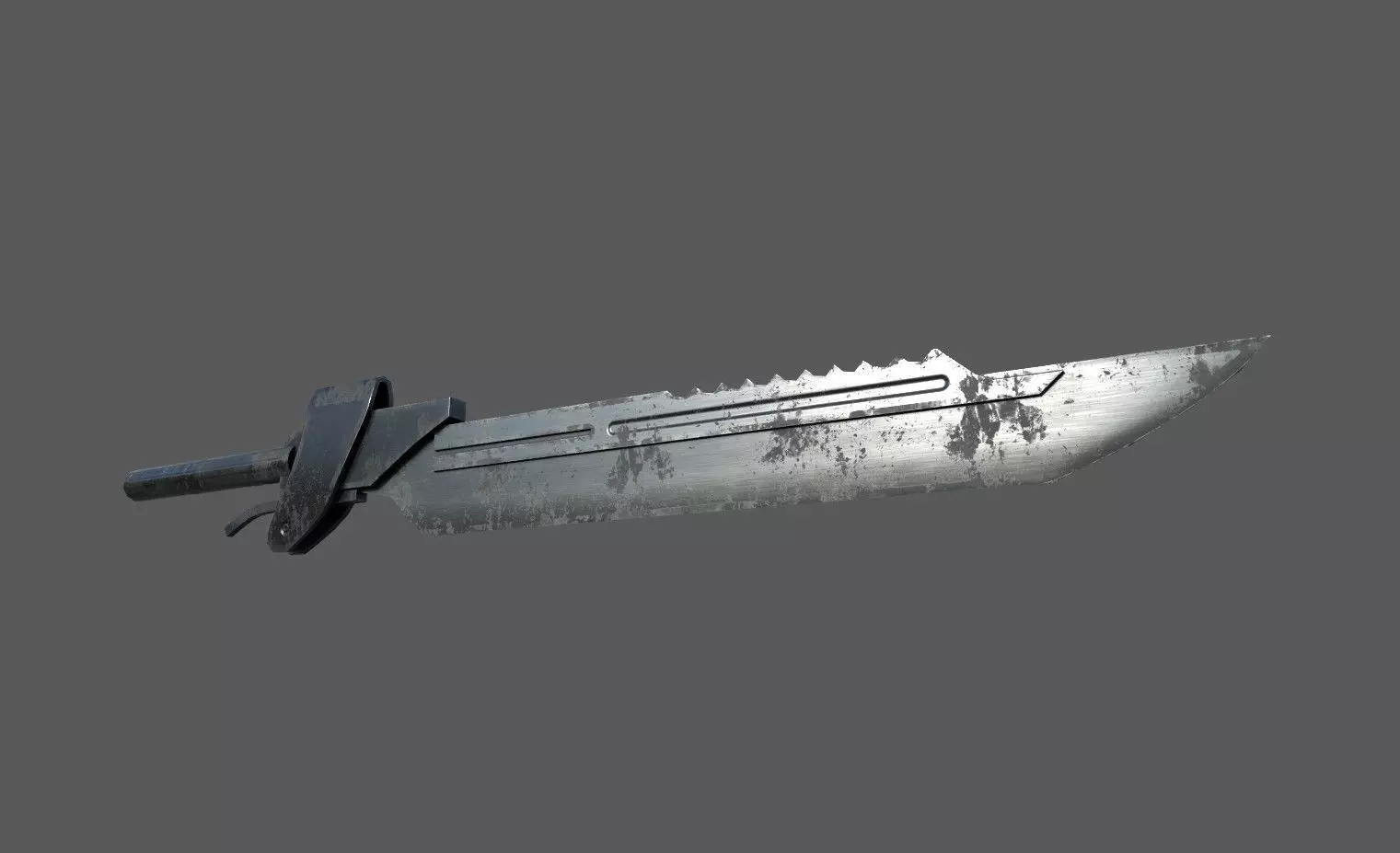 Futuristic sword Low-poly 3D model_0