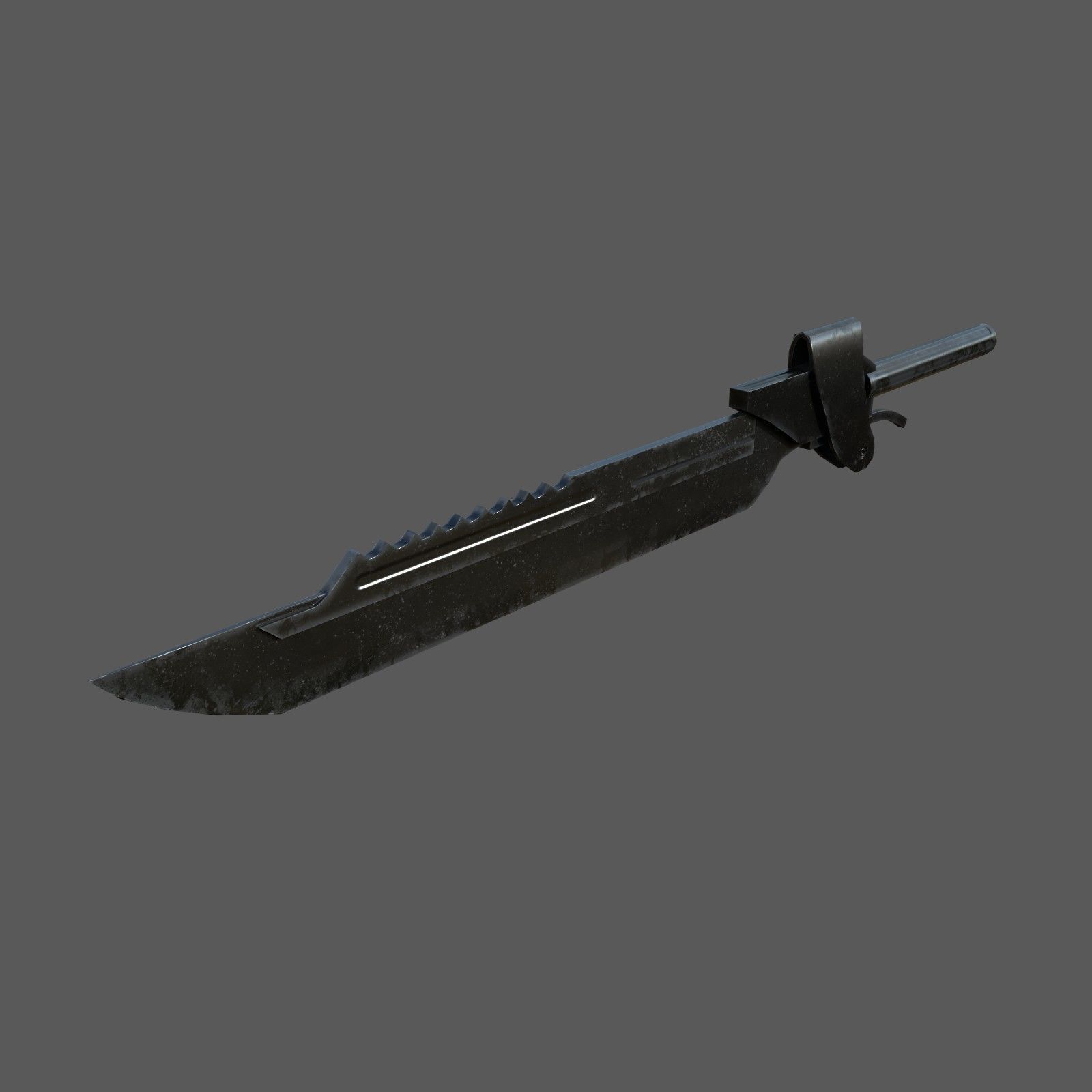 Futuristic sword Low-poly 3D model_13