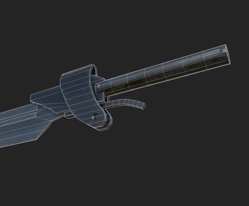 Futuristic sword Low-poly 3D model_18