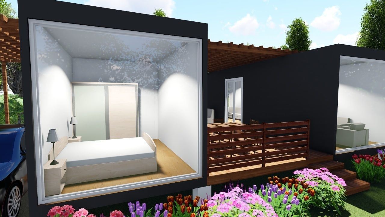 House with midlle terrace design 3D model_9