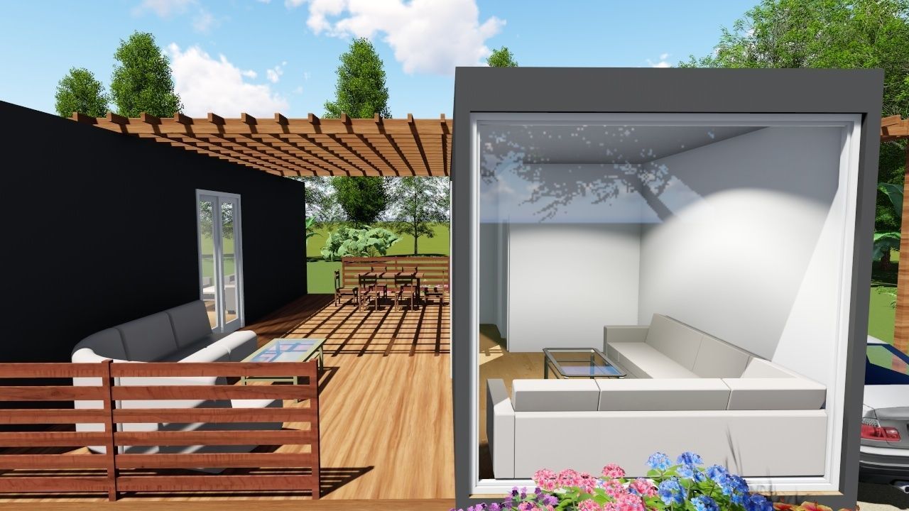 House with midlle terrace design 3D model_12