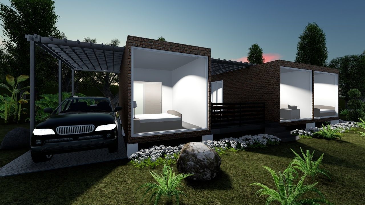 House with midlle terrace design 3D model_15