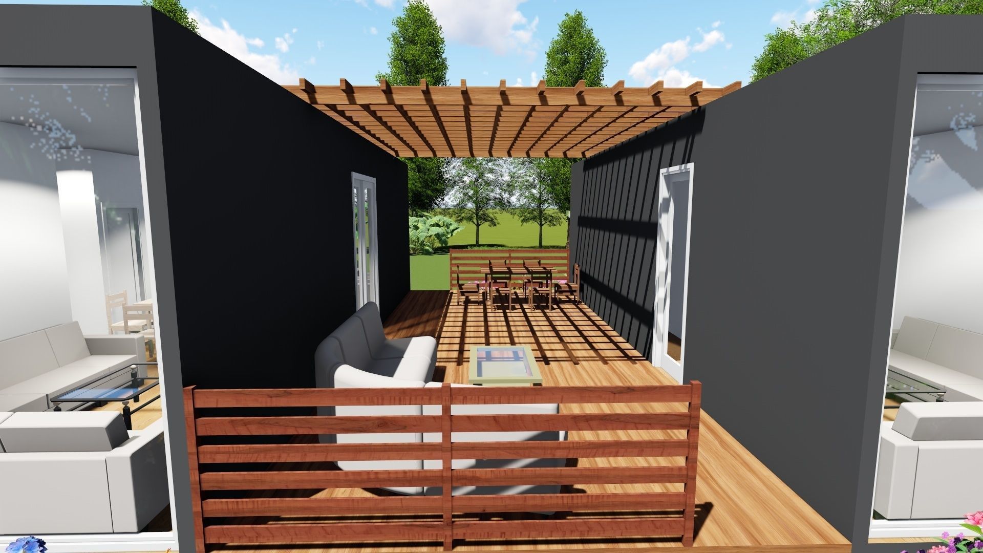 House with midlle terrace design 3D model_7