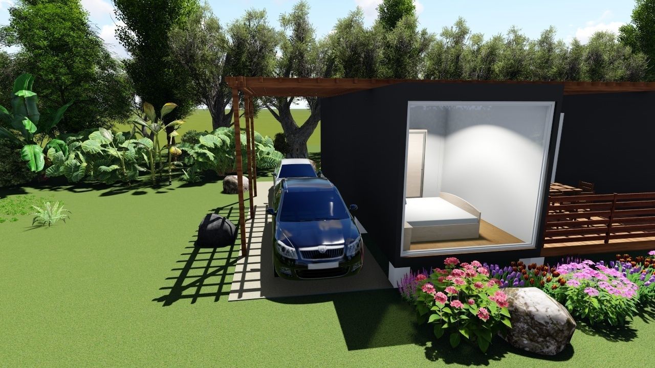 House with midlle terrace design 3D model_14