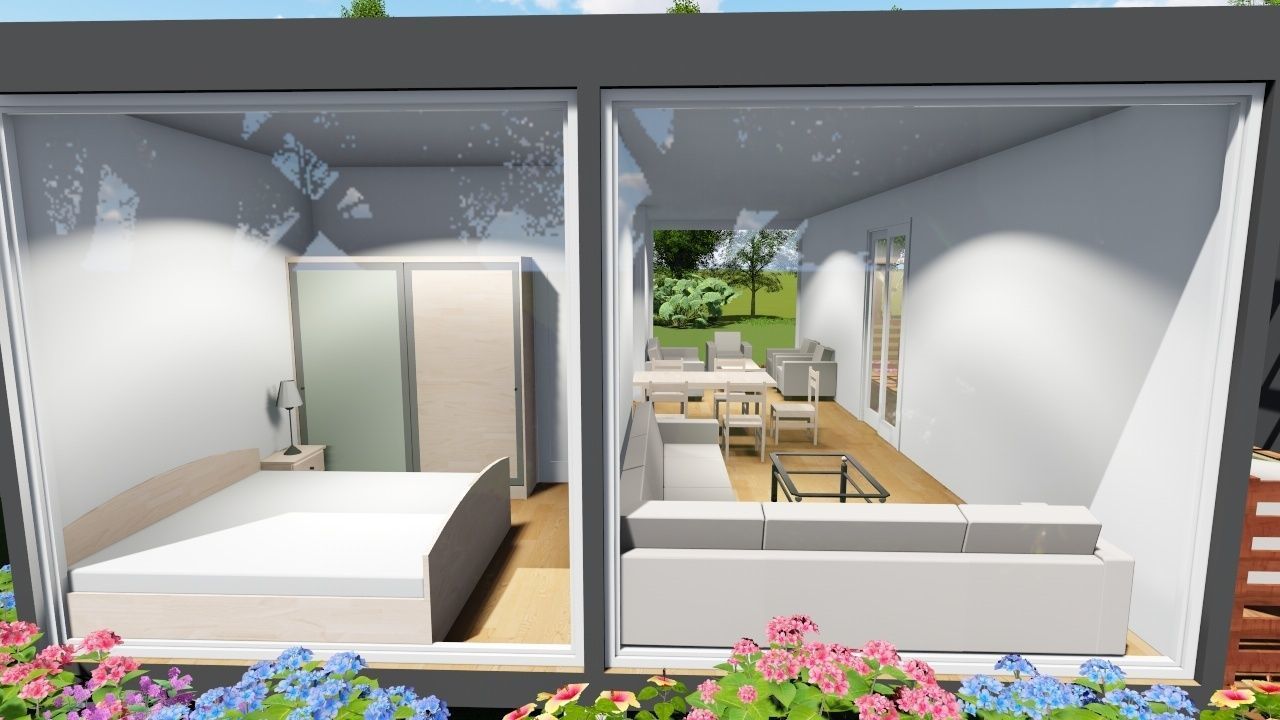 House with midlle terrace design 3D model_11