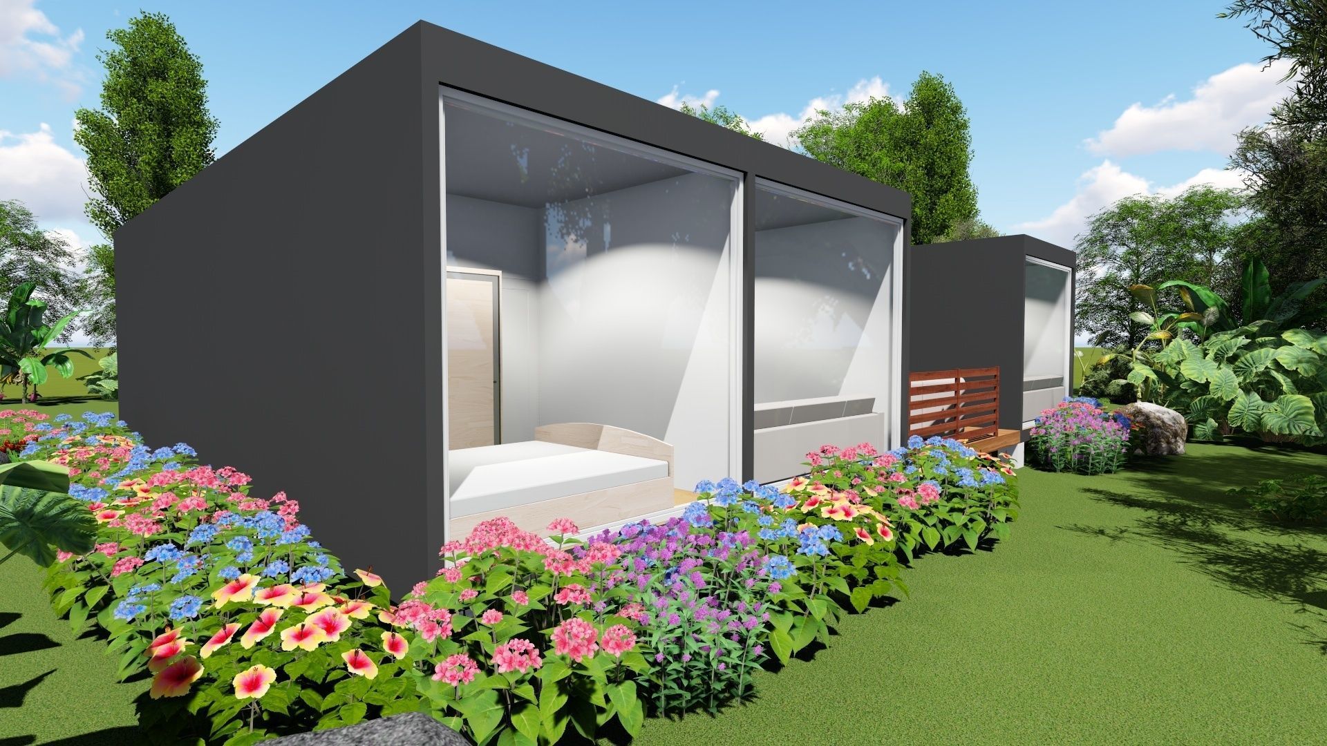 House with midlle terrace design 3D model_6