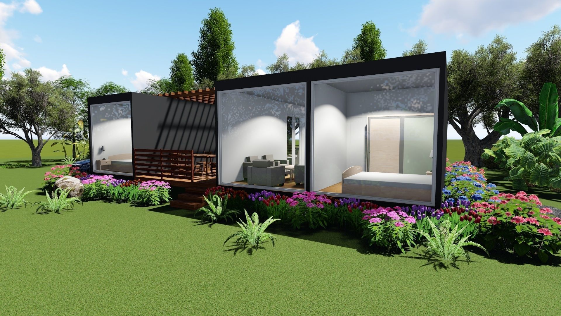 House with midlle terrace design 3D model_5