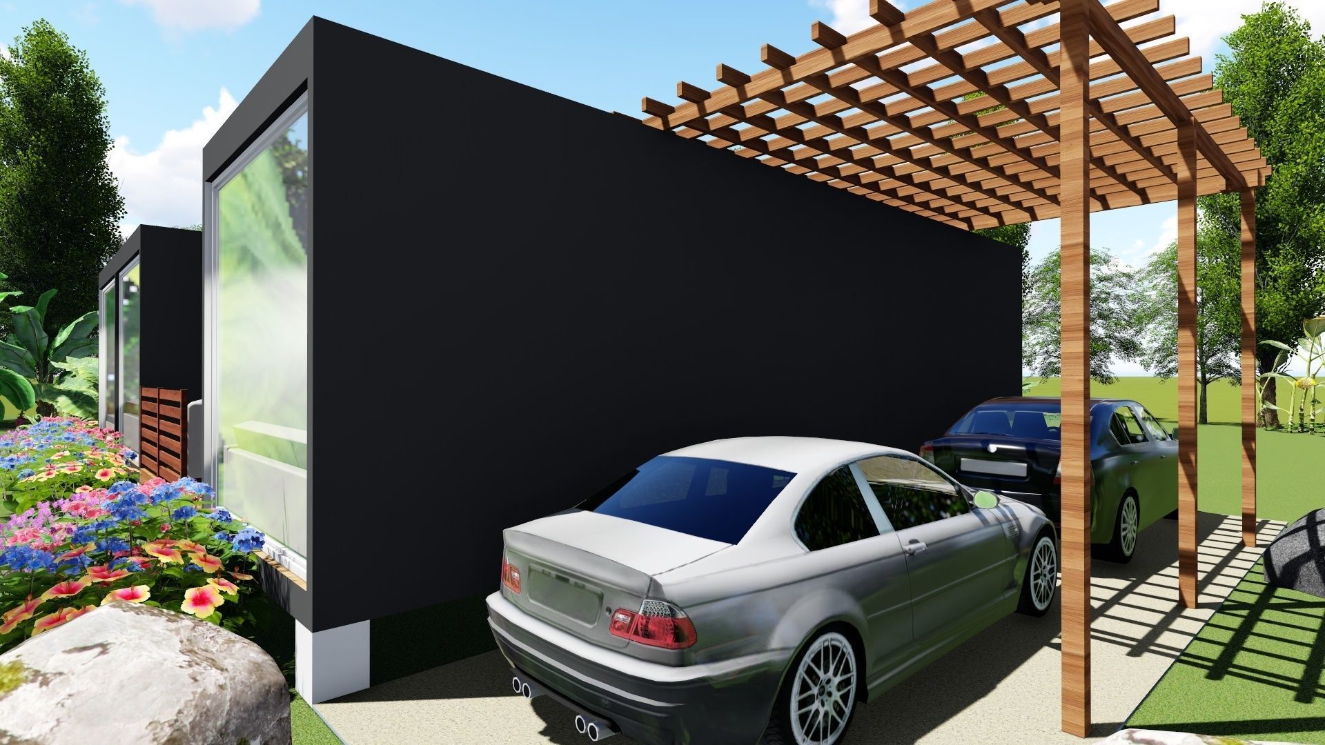 House with midlle terrace design 3D model_8