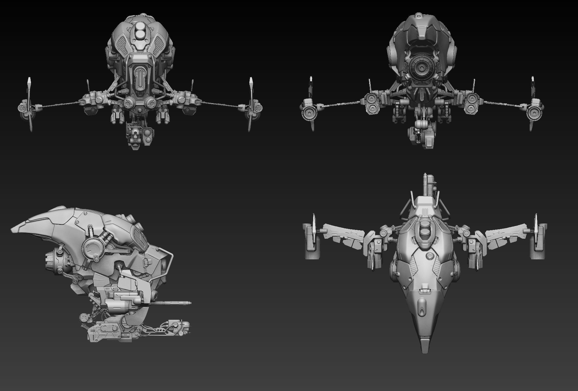 Sci-fi Drone Concept 3D model_16