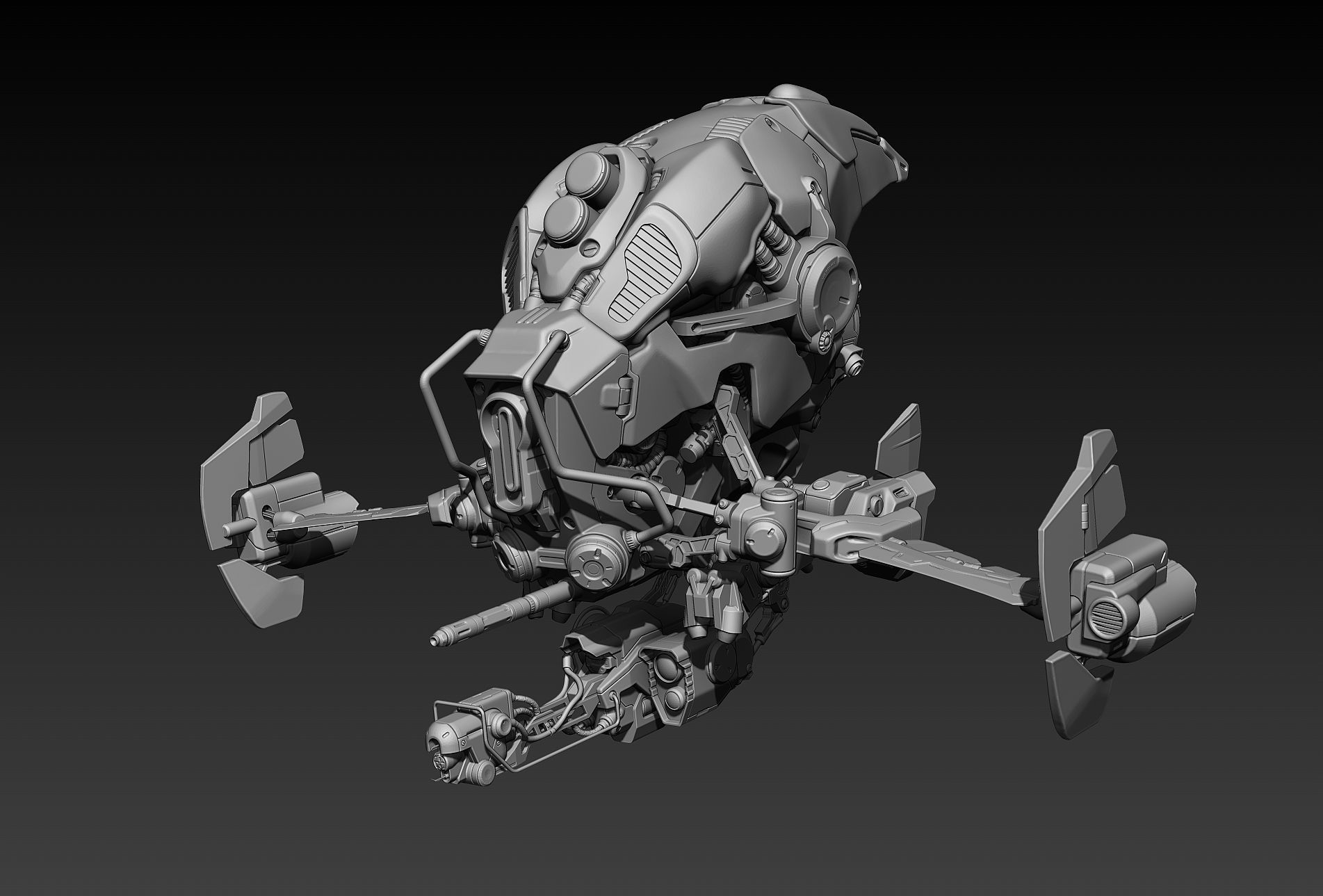 Sci-fi Drone Concept 3D model_12