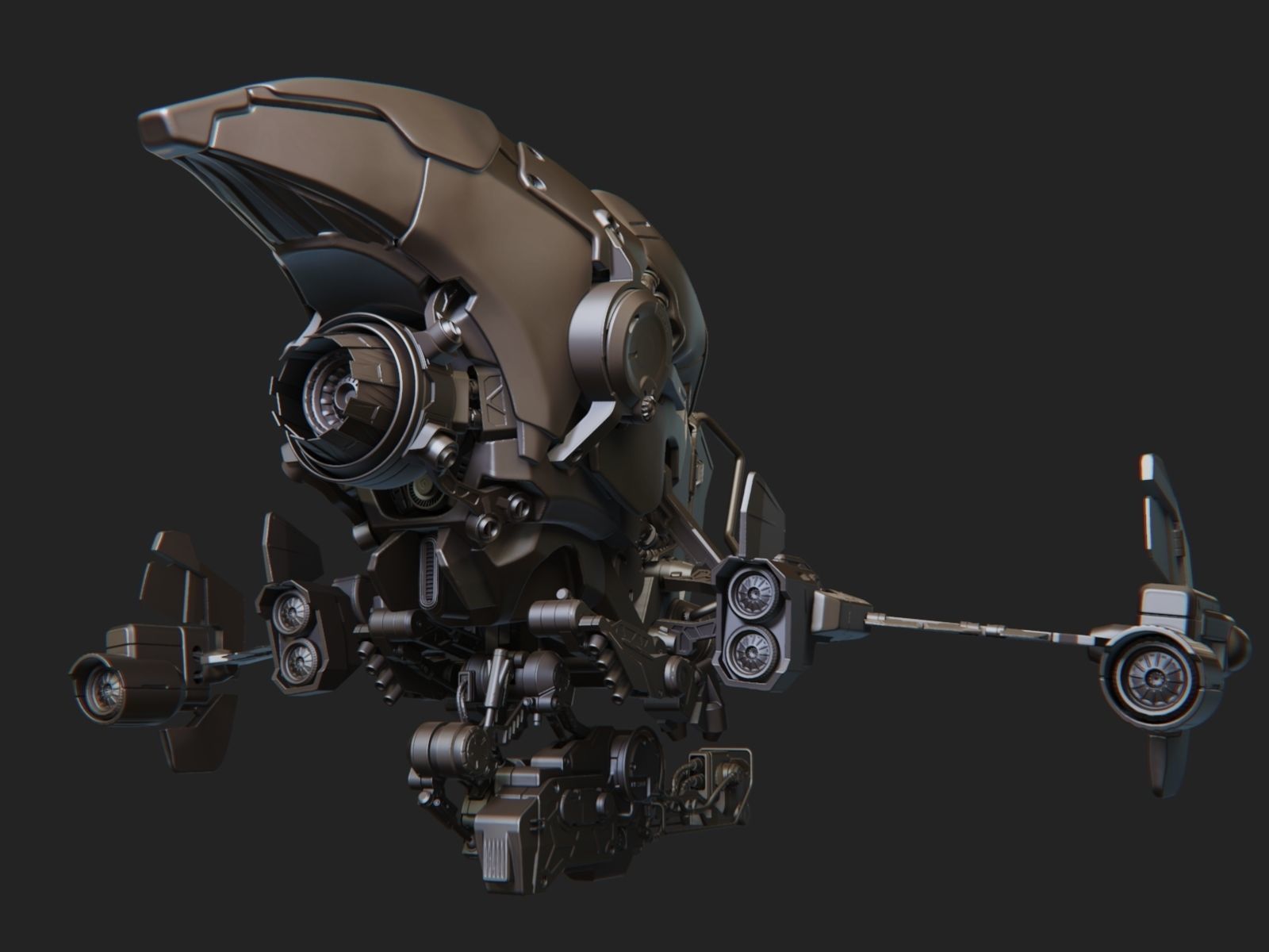 Sci-fi Drone Concept 3D model_2