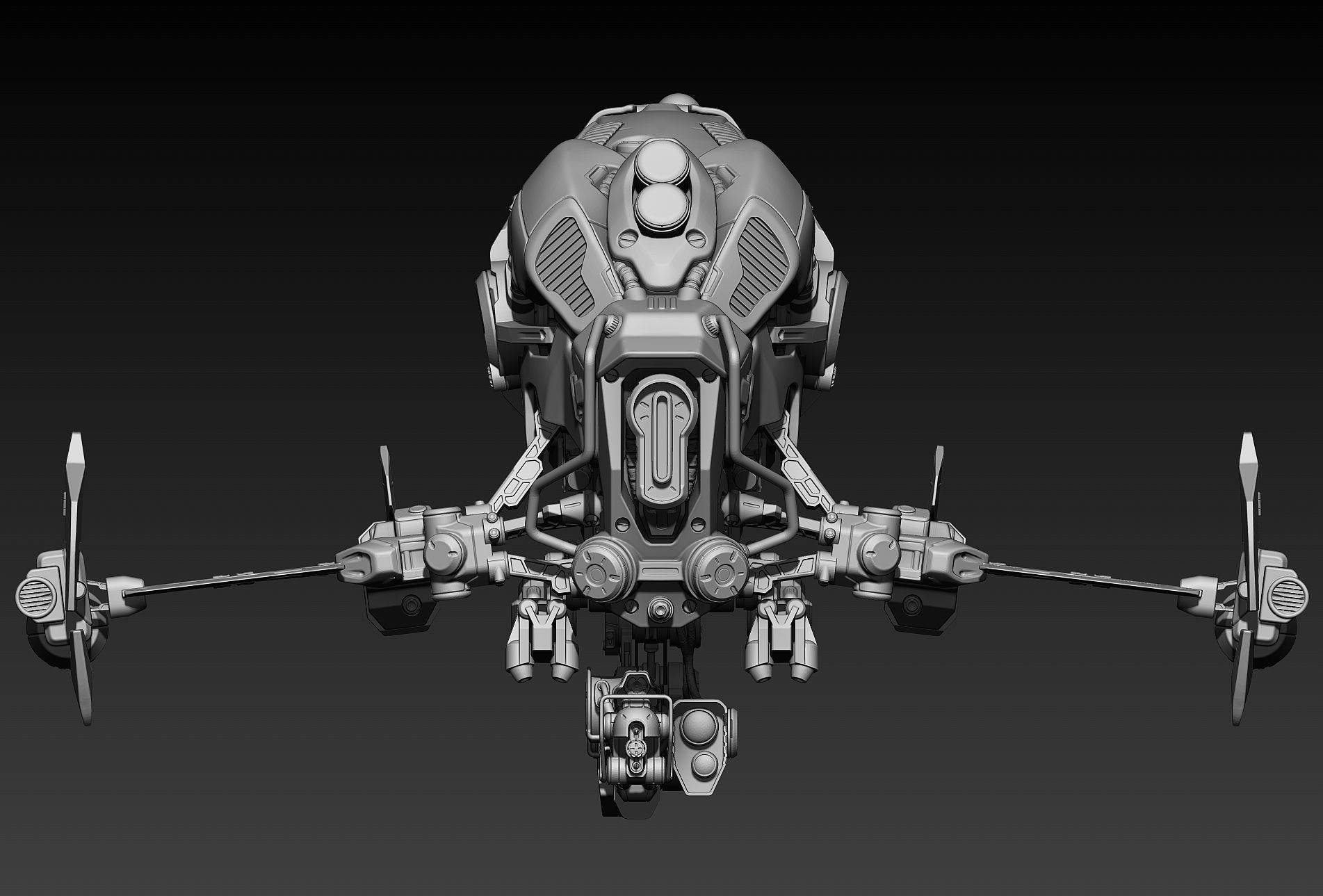 Sci-fi Drone Concept 3D model_13