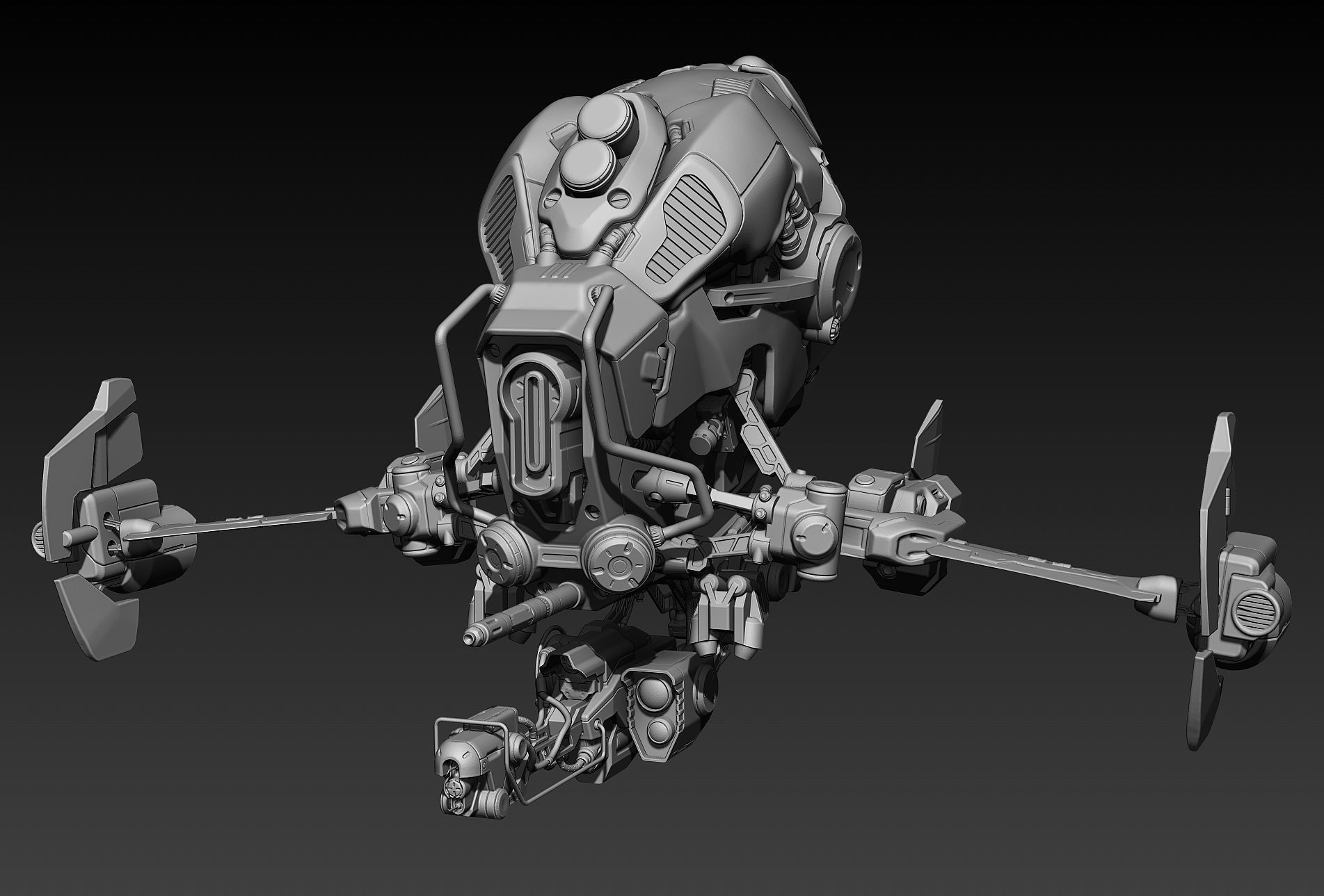 Sci-fi Drone Concept 3D model_7